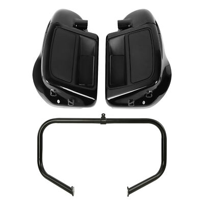 Engine Guard Crash Bar & Lower Vented Leg Fairing Fit For Harley Road King 14-24