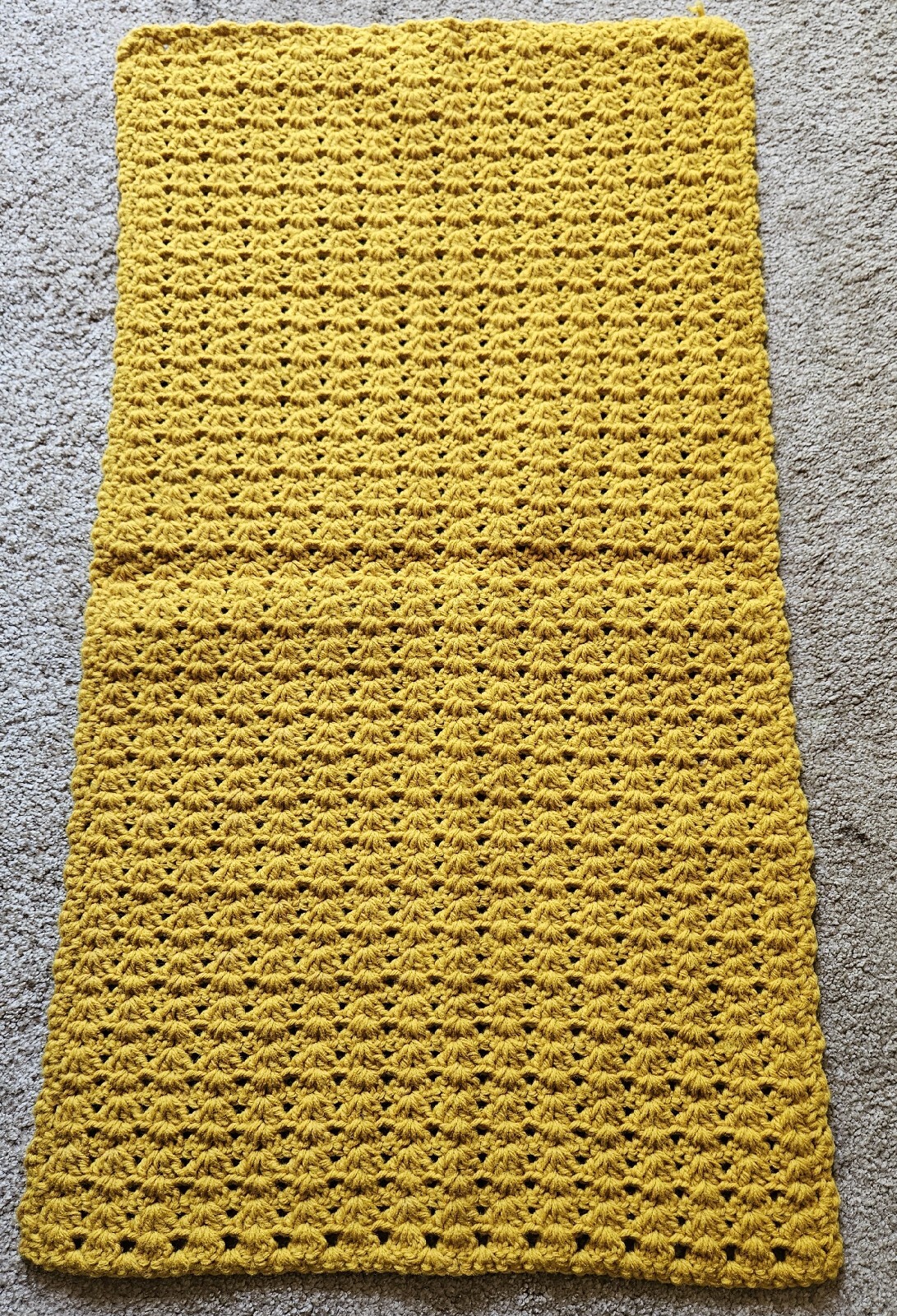Vintage Crochet Dresser Scarf Table Runner 29"×16" Mustard Yellow eBay