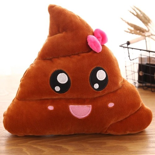 Poop Emoji Plush Brown Stuffed Pillow Cushion Funny Toy Gag Gift Decor - Picture 7 of 8