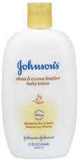 Johnson's Shea Cocoa Butter Baby Lotion Moisturizer 24 Hours Non-Greasy 15 oz