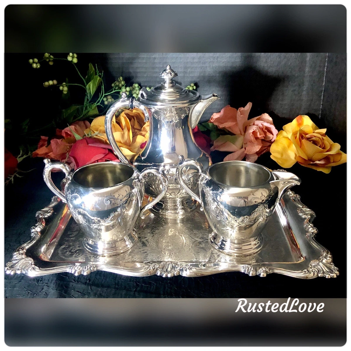 Victorian plate silver tea set clearance
