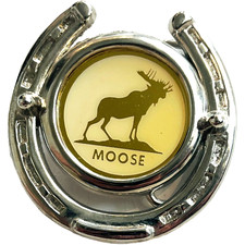 Moose Club Horseshoe Shaped Belt Buckle - Western Style - 2 1/2"