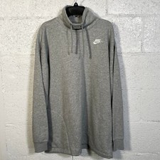 Nike Women's club Fleece Mock-Neck Sweatshirt Grey XS