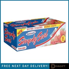 8 x SIMPLY SEAL FOOD BAGS RESEALABLE EXTRA STRONG HEAVY DUTY SEALAPACK 8PK NEW