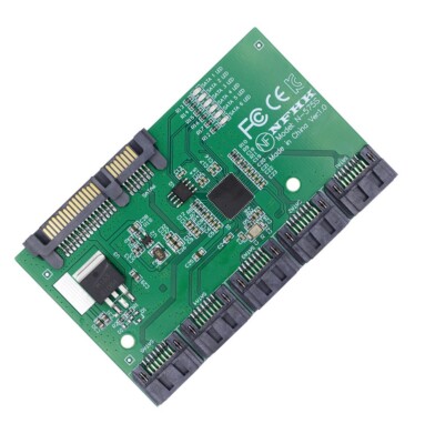 SATA 3.0 6Gbps 1 to 5 Splitter Ports HUB Adapter Converter PM Multiplier Port