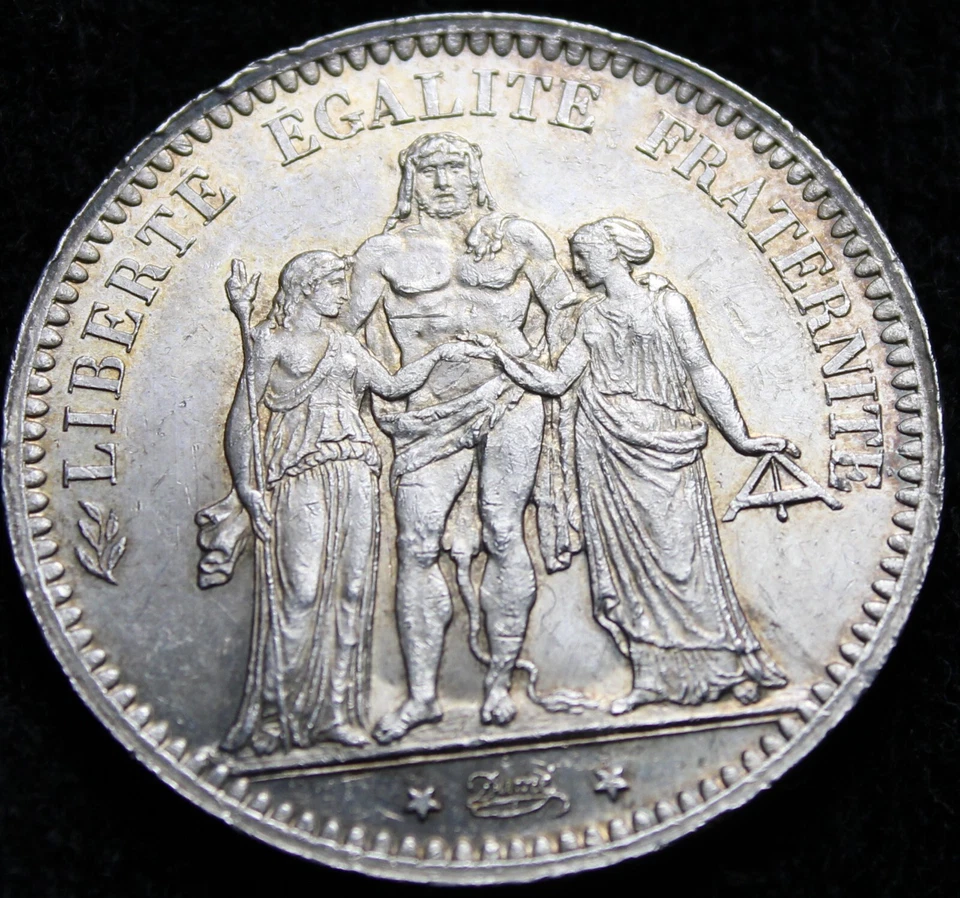 France 1873 Five Francs Silver Almost Uncirculated? 2311-142 - Image 3 of 4