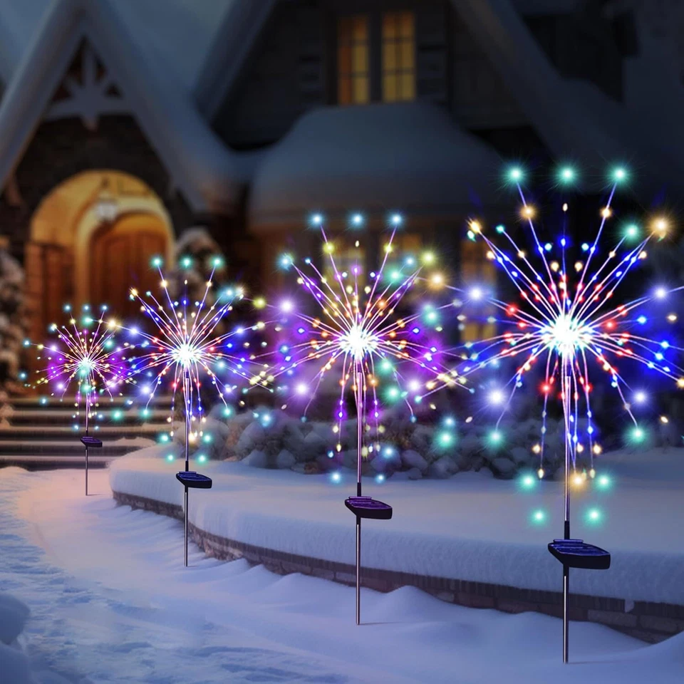 Christmas Garden Lights Solar Firework Sparklers Lamp Outdoor Waterproof Decor  - Image 2 of 4