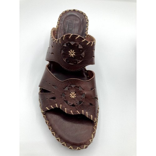 Pikolinos Kitten Heel Wedge Sandals Leather Mule Slide Open Toe 36EUR 5.5-6 US - Picture 3 of 12