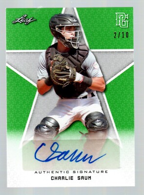 2020 Leaf Perfect Game National Showcase Auto Green #BACS3 Charlie Saum 2/10