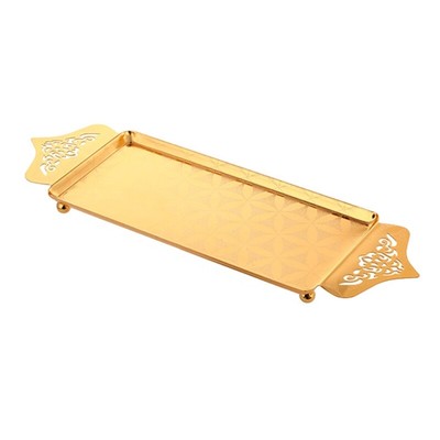 Rectangular Fruit Tray Serving Fruit Iron Golden Tray Appetizer Plate Dish