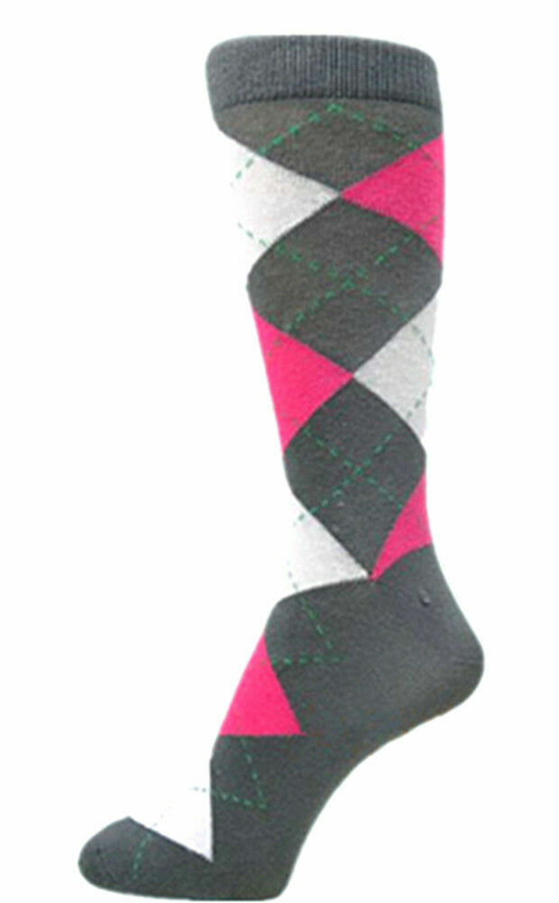 Chaussettes Costume Homme Pour Mariage - Motif Argyle Gris/blanc/rose - Spotlight Hosiery - Taille 10-12