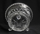 Crystal Three-Toed Candy Dish Sawtooth Rim Anna Hutte Wildrose Germany — photo 5