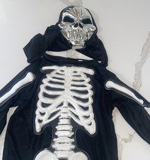 Skeleton Halloween Kids Youth Costume Suit L 10-12