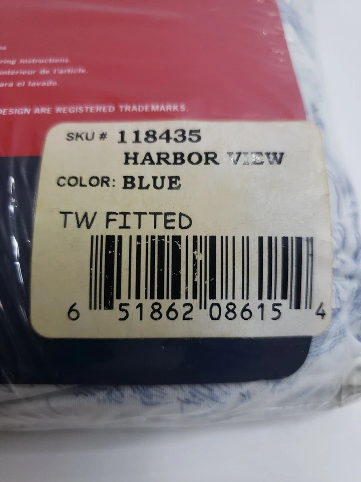 Tommy Hilfiger Twin Fitted  Sheet 100% Combed Cotton  Blue New - Image 4 of 4