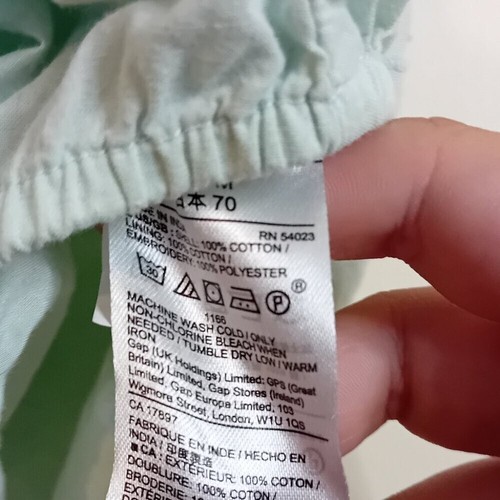 Infant Girl's Baby Gap Mint Embroidery One Piece Dress Summer Sundress 6-12 M - Picture 9 of 10