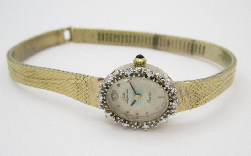 Women Jules Jurgenson Diamonds Quartz WR Analog Dial Watch (G282) "Broken"