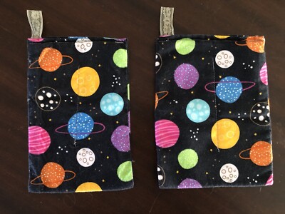 Pair Of Happy Planets Space Oven Kitchen Mitts Solar System Decor 8  X 5 
