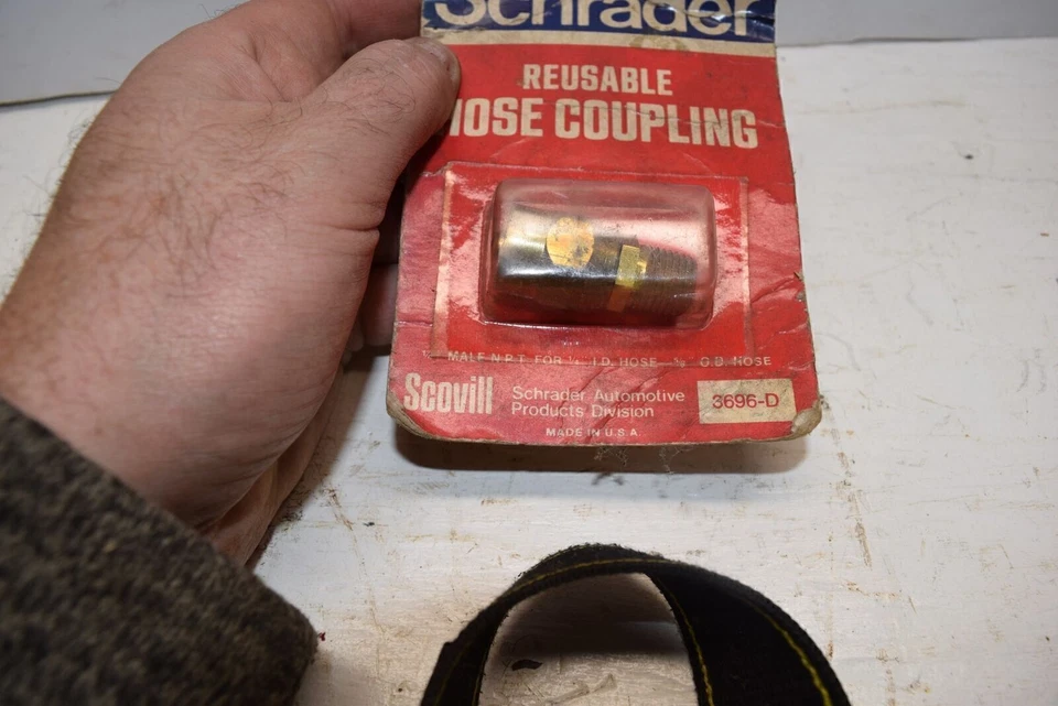 NPT macho Schrader 1/4" para manguera de identificación de 1/4"; manguera OD de 5/8" #3696-D - B15-95 Foto 2 de 2