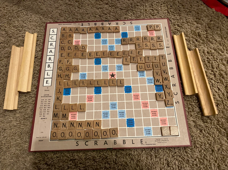 Vintage Scrabble Crossword Game  1982 Selchow & Righter No.17 16 - Image 3 of 4