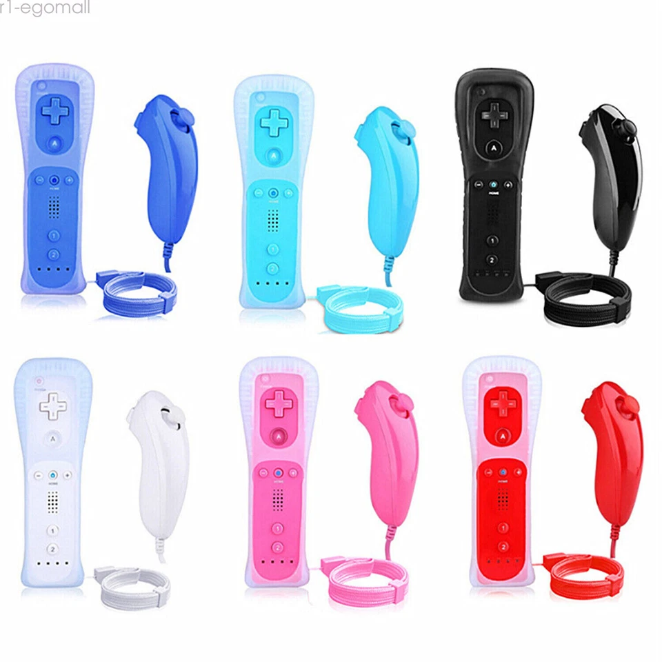 Remote Wiimote Nunchuck Controller Set Combo for Nintendo Wii/Wii U Game Console - Image 2 of 4