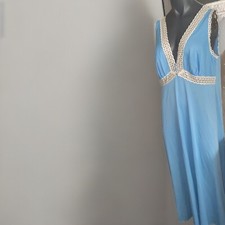 VANITY FAIR BLUE Lace NIGHTIE DRESSES .VANITY FAIR NIGHTIES. VTG slip dresses