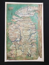 1250 DIE ÄLTESTE EXISTIERENDE KARTE ENGLANDS : REPRODUKTION DES ORIGINALS siehe Foto