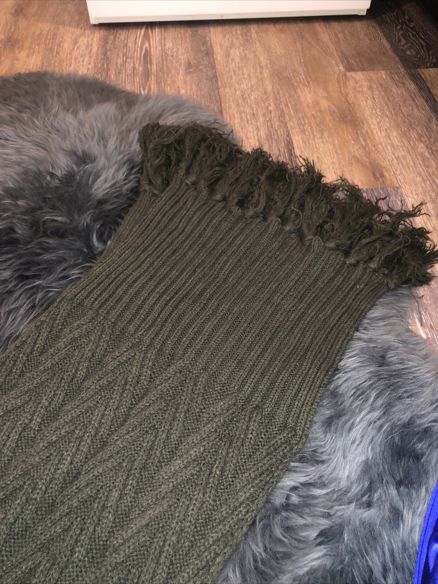 Monsoon Accessorize Olive Green Cable knit Warm Cozy Scarf With