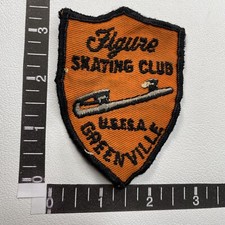 Vtg GREENVILLE FIGURE SKATING CLUB USFSA Patch Ice Skater S08C