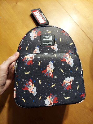 Loungefly Marvel Thor Chibi Galaxy Love and Thunder Mini Backpack Bookbag NWT