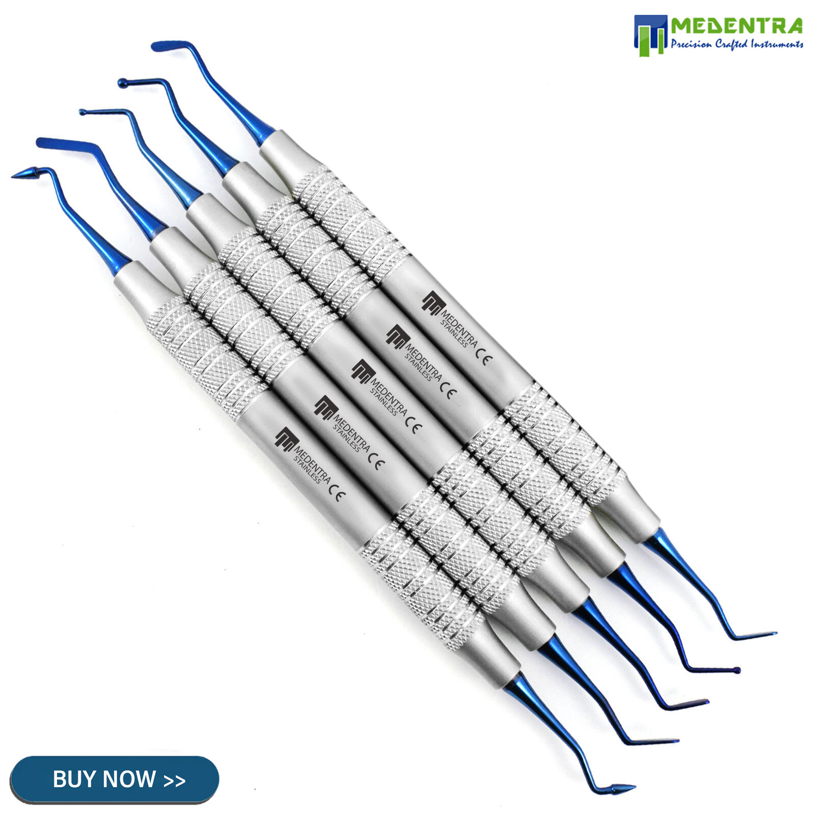 5PCS Dental Composite Filling Amalgam Flat Plastic Ball Burnisher