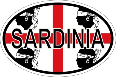 Aufkleber Oval Flagge Code Land Italien Sardinien Unabhängige