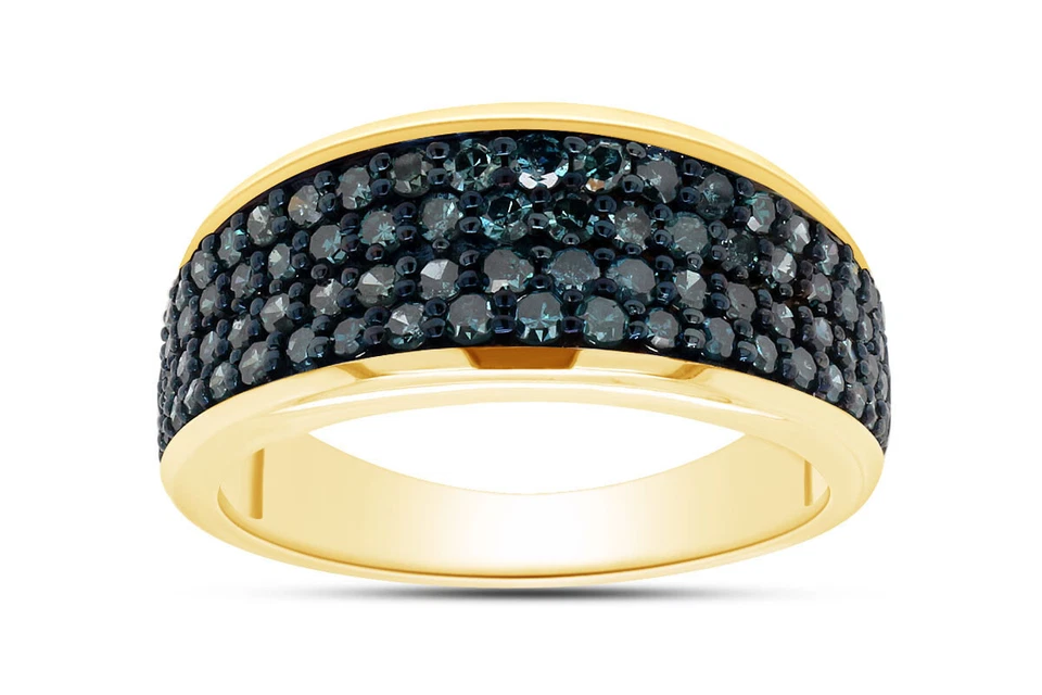 Anel aglomerado de diamante natural 0,90 CT em ouro maciço 10 - Imagem 3 de 4