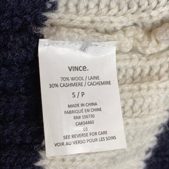 Vince wool cashmere striped sweater s small - image 6