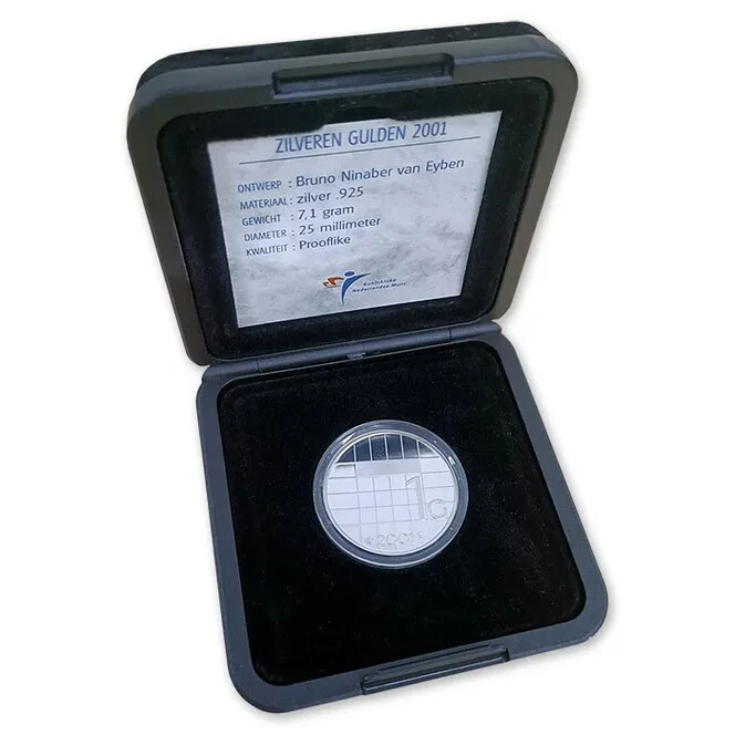 Netherlands 1 Guilder 2001. The Last Guilder in Silver. Prooflike