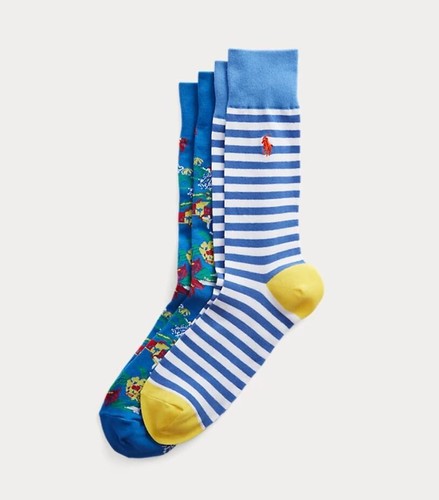 Polo Ralph Lauren Pantalón Náutico y Tropical Calcetines 2 Pares Talla 10-13/Zapato 6.5-12 - Imagen 4 de 4