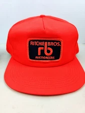 Vintage K Brand USA MADE Ritchie Brothers Auction Patch Trucker Hat Snapback Cap