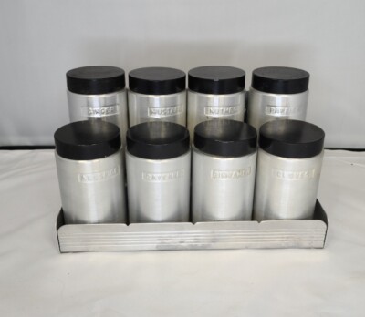 Vintage Kromex Aluminum Spice Shaker  8 Piece Set