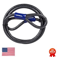 Braided Steel Loop Cable Lock 7 ft x 5/8 Inch 5000 lb Vinyl Coated For Bikes