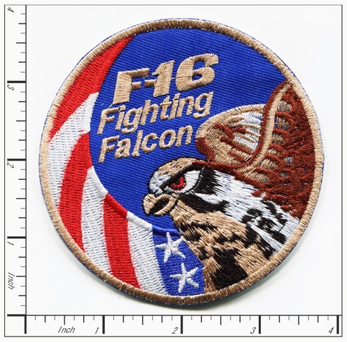 F-16 Fighting Falcon Embroidered Iron On Patch – USA Air Force Jet Eagle Patch - Picture 2 of 2