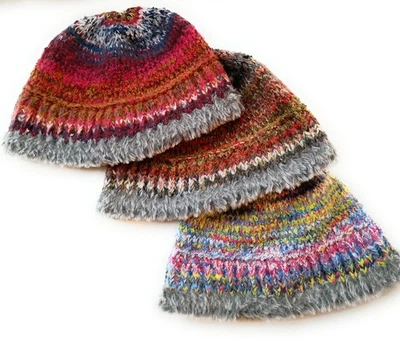 KGM ACCESSORIES Super Soft Fleck mohair knit Style Beanie bucket hat Men's women's