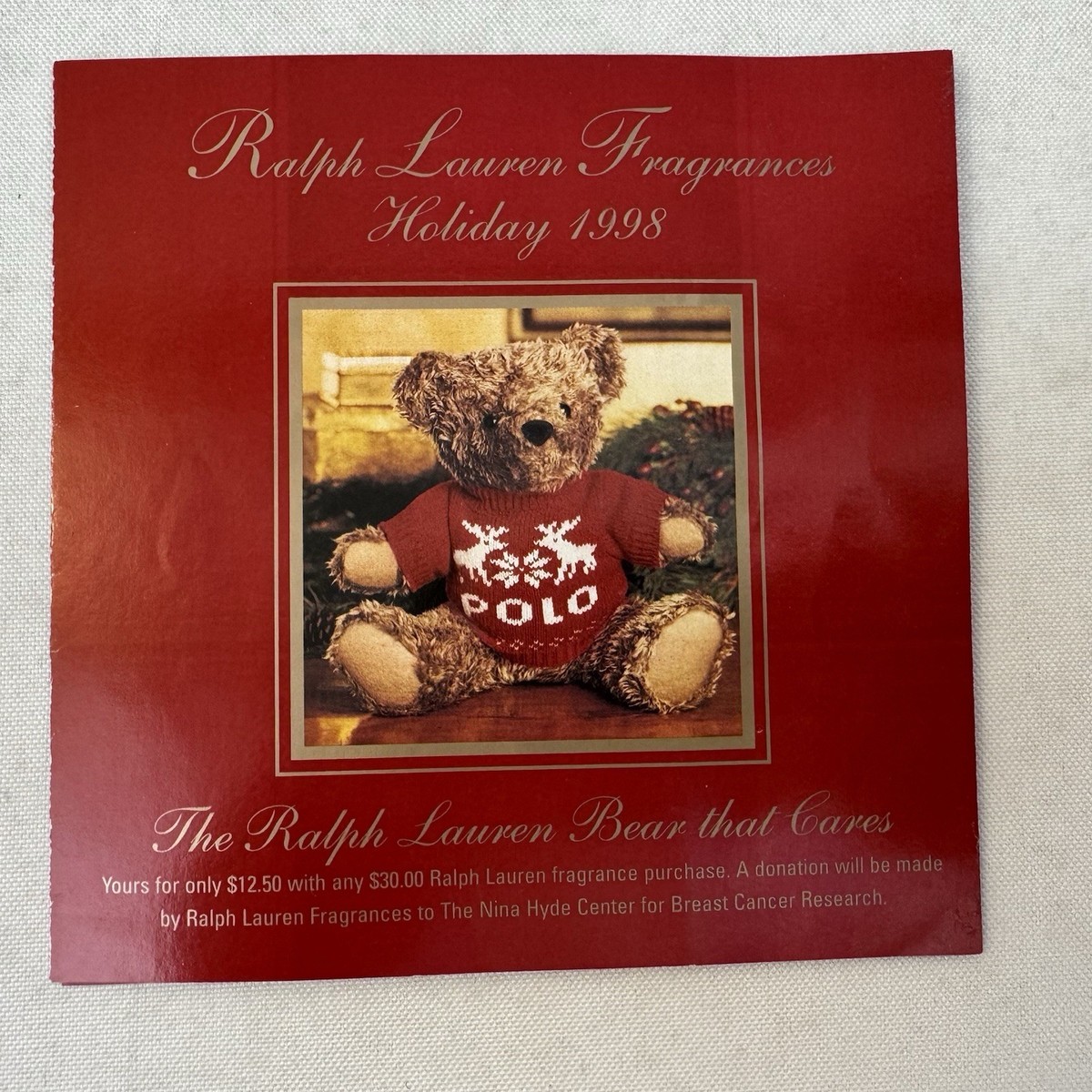Ralph Lauren Polo Fragrances Cologne Magazine Ad Holiday 1998 Bear