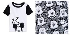 Size 5 Mickey Mouse Black  White Disney Pajama Set NIP