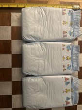 Three 3 Vintage Luvs Deluxe Blue Plastic Diapers For Boys With Sesame street