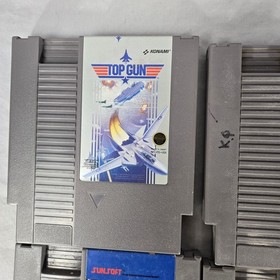 Lot of 5 Nintendo NES Top Gun Sky Shark wizards Warriors Bayou Billy Tested Work