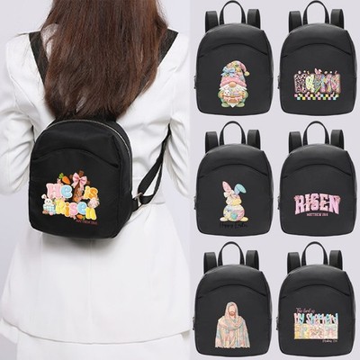 Süßer Mini-Rucksack mit religiösem Ostermotiv für Damen, leichte Nylontasche
