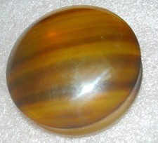 Boite ronde du XIXe siècle corne blonde bovine moulée boite à mouches drageoir