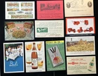11 Advertising Postcard LOT  Soda Case Thresh Van Briggle Crackers Bali Bacardi