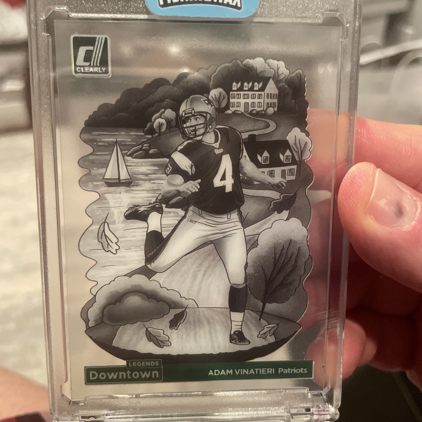 2024 Clearly Donruss Football Adam Vinatieri Downtown Case Hit SSP #9 Patriots