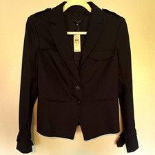 Ann Taylor Women's Black Two-Button Single-Breasted Blazer Size 6