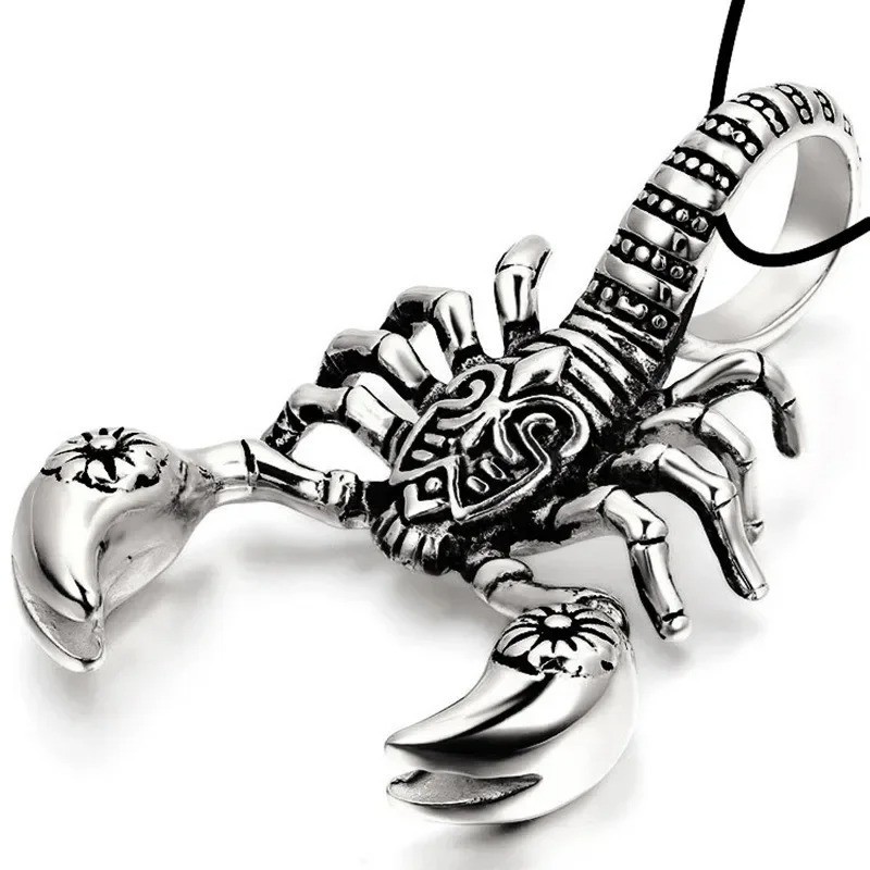 Scorpion Pendant Necklace Punk Stainless Steel Scorpio Zodiac Animal Biker Charm